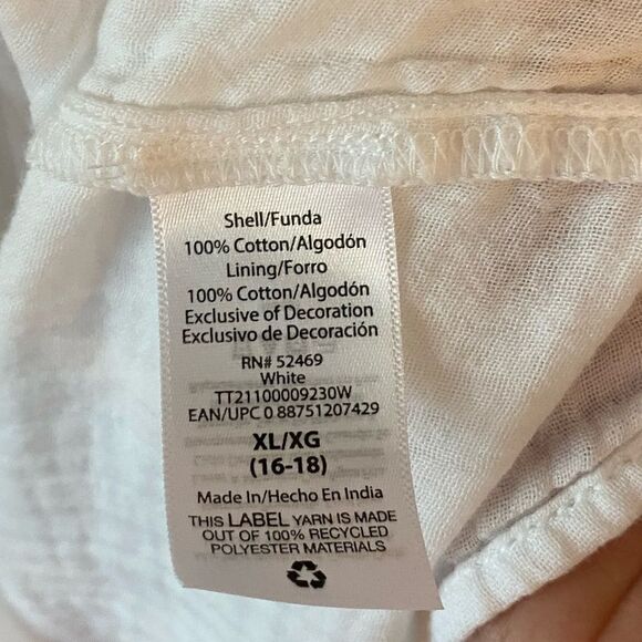 T&T Sz XL Flowy Cotton Bright White Boho Beach Skinny Tie Cotton Layered Dress - Picture 7 of 9